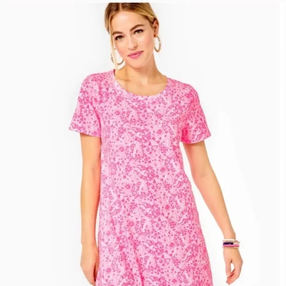 Lilly Pulitzer Cody T-shirt Dress in Pink Shandy xs - Picture 3 of 12